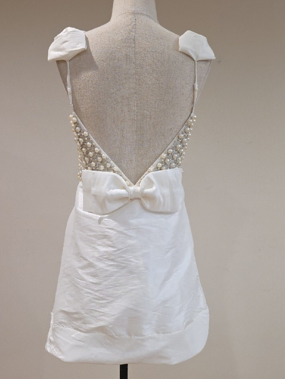 For Love & Lemons White Pearl-Embellished Mini Dress - Picture 7 of 15